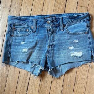 Abercrombie & Fitch Blue Distressed Jean Shorts